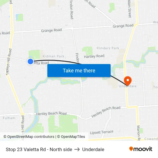 Stop 23 Valetta Rd - North side to Underdale map