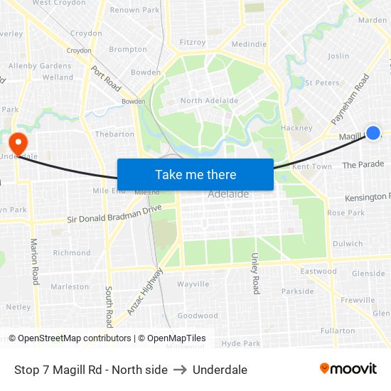 Stop 7 Magill Rd - North side to Underdale map