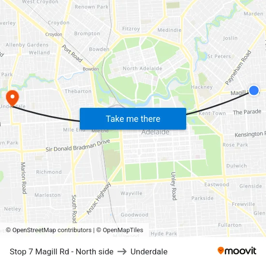 Stop 7 Magill Rd - North side to Underdale map