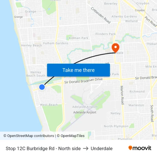 Stop 12C Burbridge Rd - North side to Underdale map