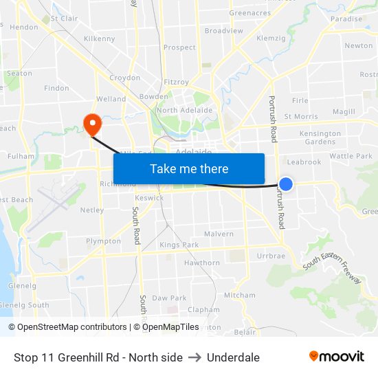 Stop 11 Greenhill Rd - North side to Underdale map