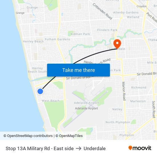 Stop 13A Military Rd - East side to Underdale map