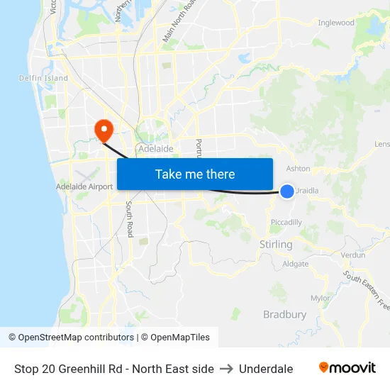 Stop 20 Greenhill Rd - North East side to Underdale map
