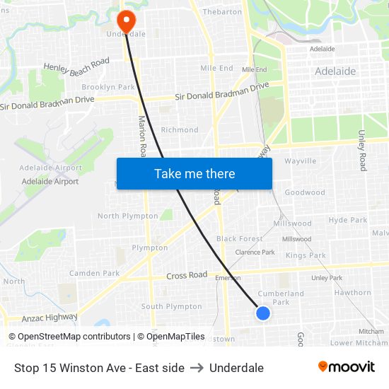 Stop 15 Winston Ave - East side to Underdale map