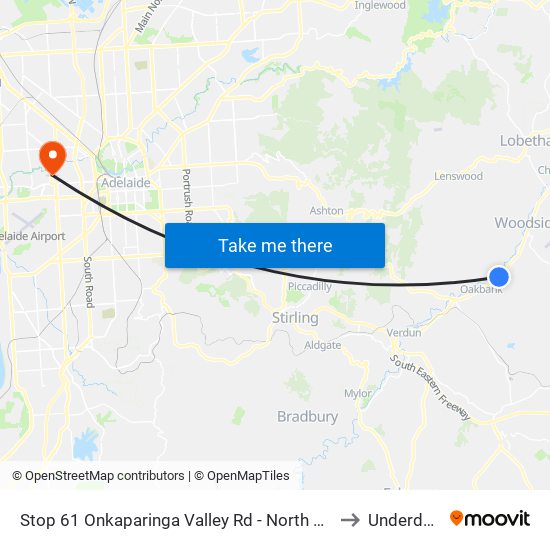 Stop 61 Onkaparinga Valley Rd - North side to Underdale map