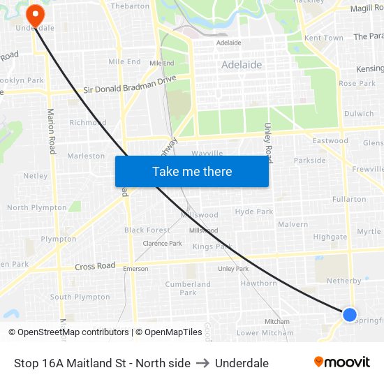 Stop 16A Maitland St - North side to Underdale map