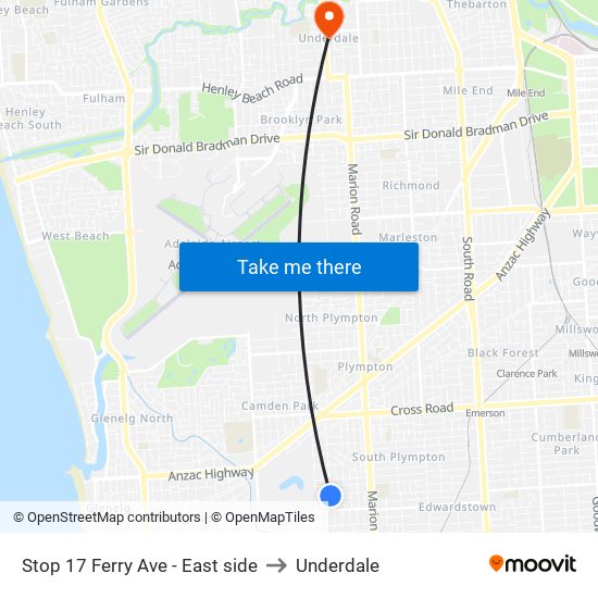 Stop 17 Ferry Ave - East side to Underdale map