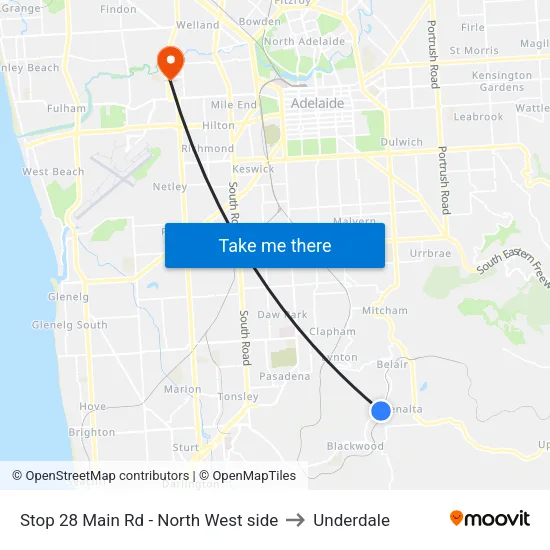 Stop 28 Main Rd - North West side to Underdale map