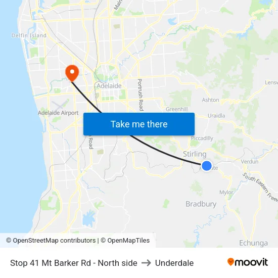 Stop 41 Mt Barker Rd - North side to Underdale map