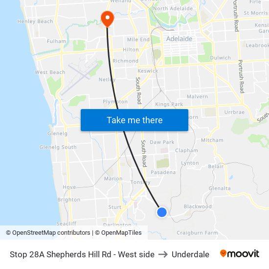 Stop 28A Shepherds Hill Rd - West side to Underdale map