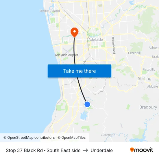 Stop 37 Black Rd - South East side to Underdale map