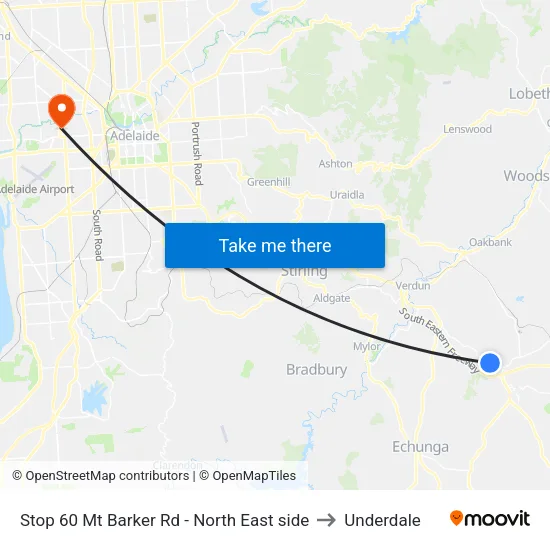 Stop 60 Mt Barker Rd - North East side to Underdale map