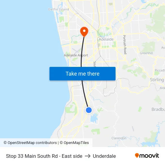 Stop 33 Main South Rd - East side to Underdale map