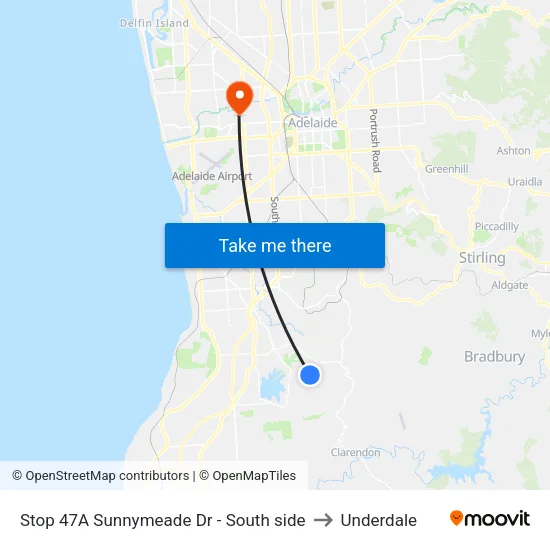 Stop 47A Sunnymeade Dr - South side to Underdale map