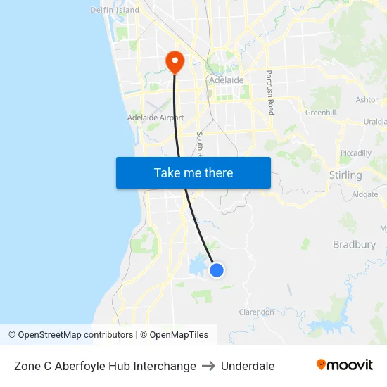 Zone C Aberfoyle Hub Interchange to Underdale map