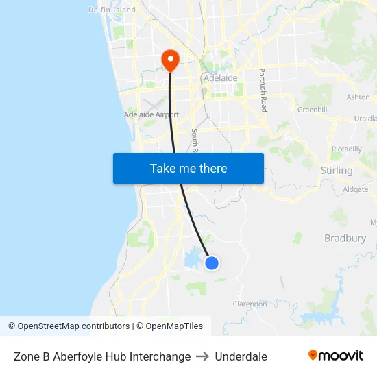 Zone B Aberfoyle Hub Interchange to Underdale map