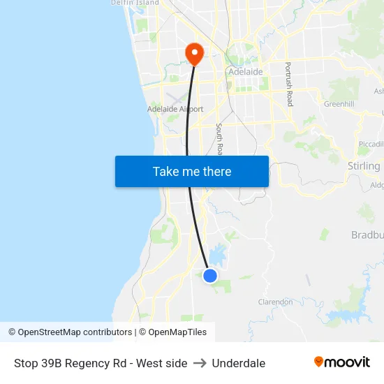 Stop 39B Regency Rd - West side to Underdale map