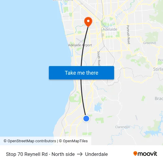 Stop 70 Reynell Rd - North side to Underdale map