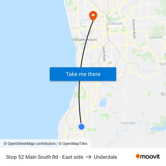 Stop 52 Main South Rd - East side to Underdale map