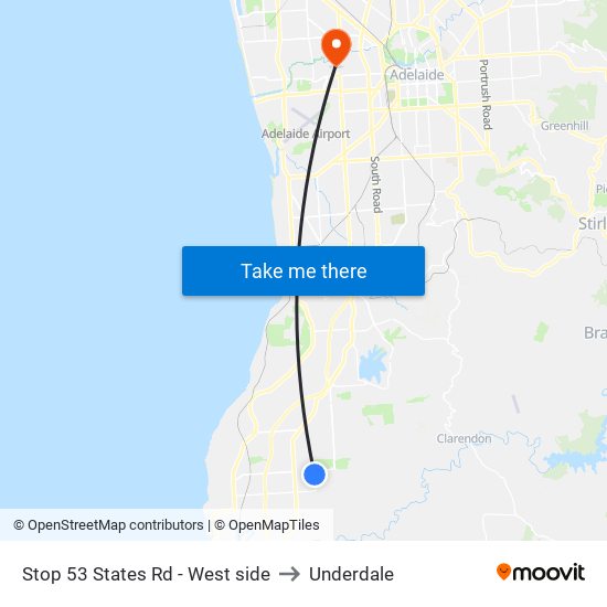 Stop 53 States Rd - West side to Underdale map