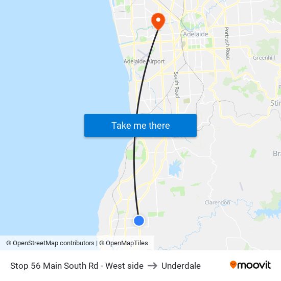 Stop 56 Main South Rd - West side to Underdale map