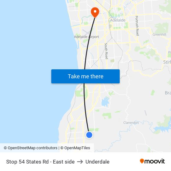 Stop 54 States Rd - East side to Underdale map