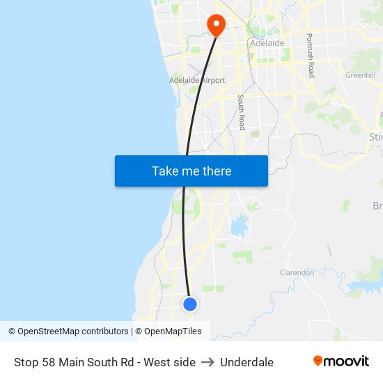 Stop 58 Main South Rd - West side to Underdale map