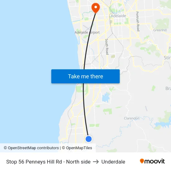 Stop 56 Penneys Hill Rd - North side to Underdale map