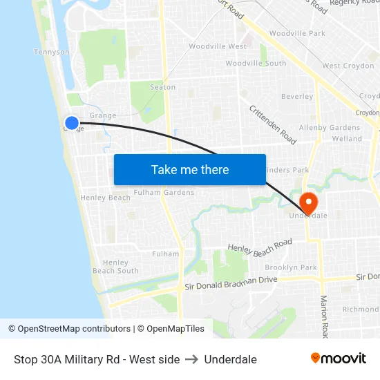 Stop 30A Military Rd - West side to Underdale map