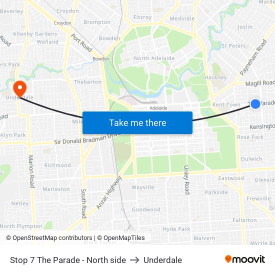 Stop 7 The Parade - North side to Underdale map