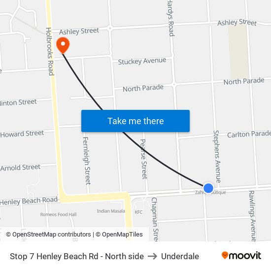 Stop 7 Henley Beach Rd - North side to Underdale map