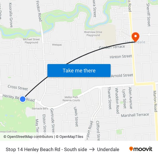 Stop 14 Henley Beach Rd - South side to Underdale map