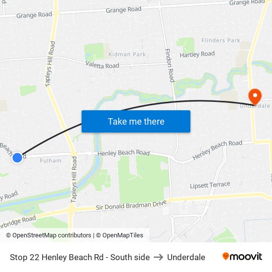 Stop 22 Henley Beach Rd - South side to Underdale map