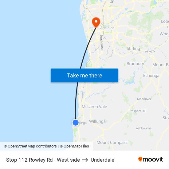 Stop 112 Rowley Rd - West side to Underdale map