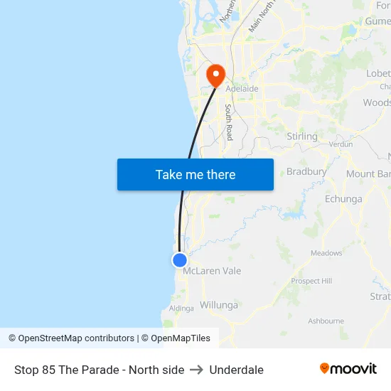 Stop 85 The Parade - North side to Underdale map