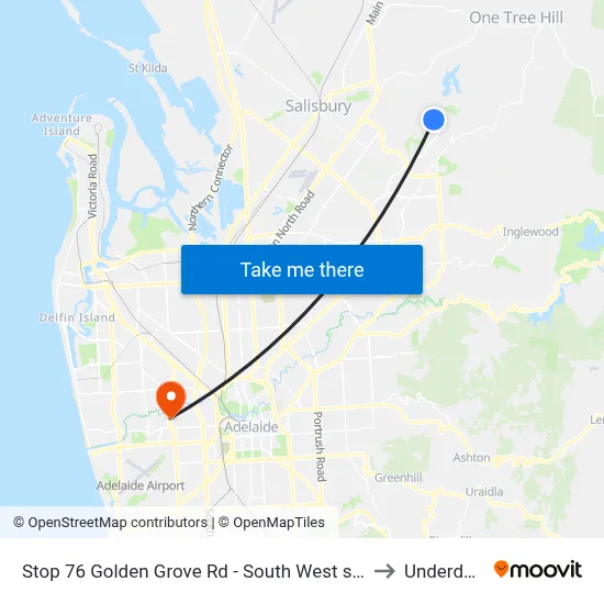 Stop 76 Golden Grove Rd - South West side to Underdale map
