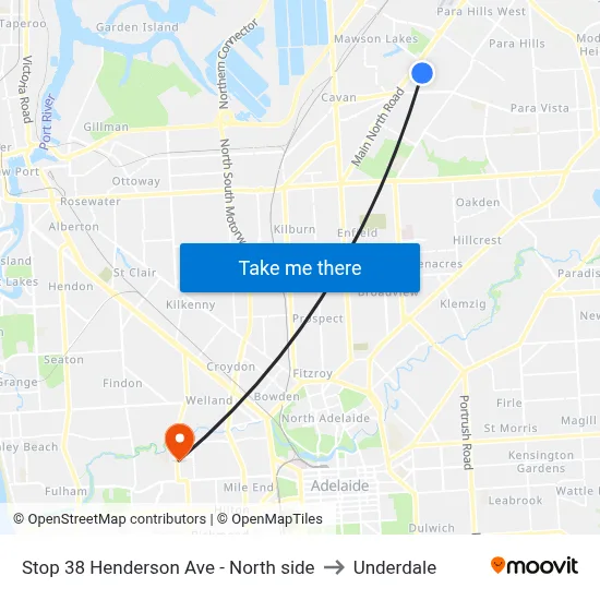Stop 38 Henderson Ave - North side to Underdale map