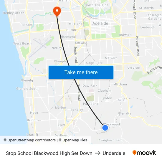 Stop School Blackwood High Set Down to Underdale map