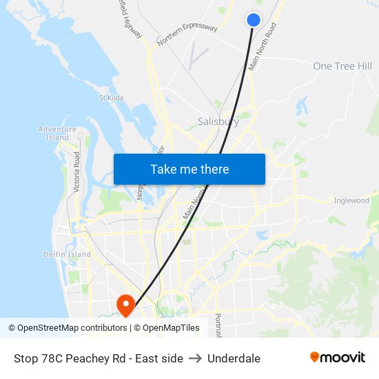 Stop 78C Peachey Rd - East side to Underdale map