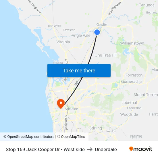Stop 169 Jack Cooper Dr - West side to Underdale map