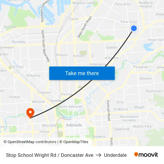 Stop School Wright Rd / Doncaster Ave to Underdale map