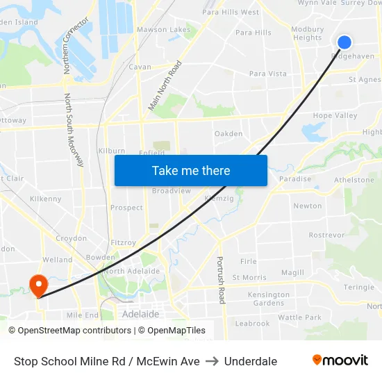 Stop School Milne Rd / McEwin Ave to Underdale map