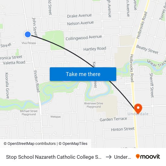 Stop School Nazareth Catholic College Senior Years to Underdale map