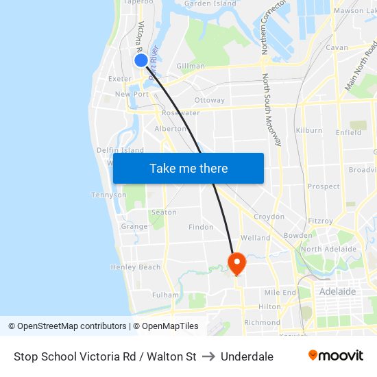 Stop School Victoria Rd / Walton St to Underdale map