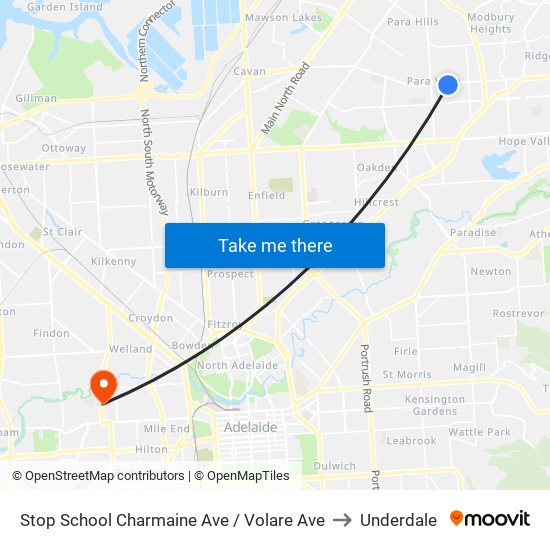Stop School Charmaine Ave / Volare Ave to Underdale map