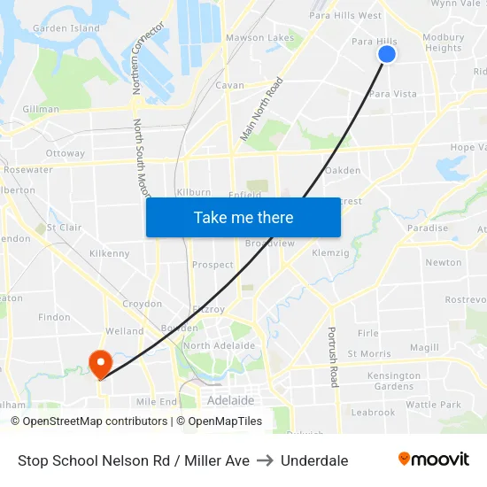 Stop School Nelson Rd / Miller Ave to Underdale map