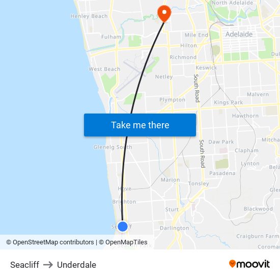 Seacliff to Underdale map