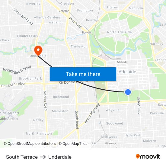 South Terrace to Underdale map