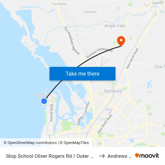 Stop School Oliver Rogers Rd / Outer Harbor Railway to Andrews Farm map