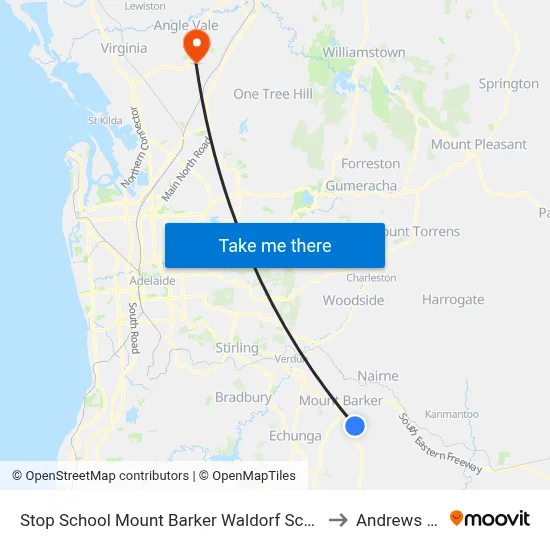 Stop School Mount Barker Waldorf School Sims Rd to Andrews Farm map